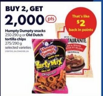 Real Canadian Superstore Humpty dumpty snacks 250-290g or old dutch tortilla chips 275/290g offer