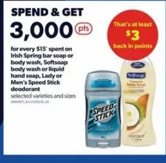 Real Canadian Superstore Irish spring bar soap or body wash, softsoap body wash or liquid hand soap, lady or men's speed stick deodorant offer