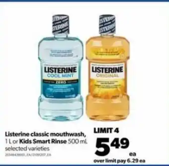 Real Canadian Superstore Listerine classic mouthwash 1L offer