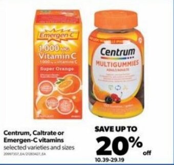 Real Canadian Superstore Centrum, caltrate or emergen-C vitamins offer