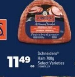Real Canadian Superstore Schneiders ham 700g offer