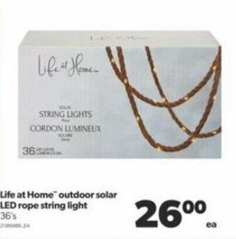 Real Canadian Superstore Life at Home Outdoor Solar LED Rope String Light 36's offer