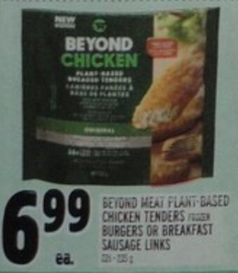 Metro Beyond Meat Plant Based Chicken Tenders / Frozen Burgers or Breakfast Sausage Links offer