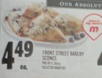 Metro Front Street Bakery Scones offer