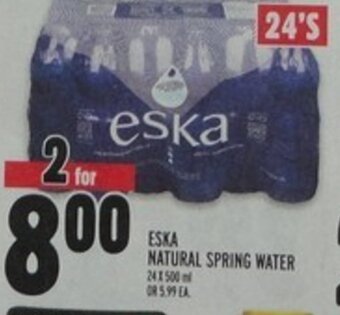 Metro Eska Natural Spring Water 24 x 500ml offer