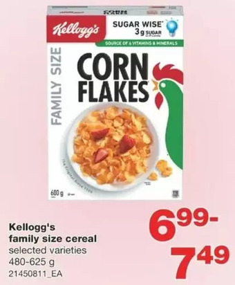Wholesale Club Kellogg's family size cereal offer