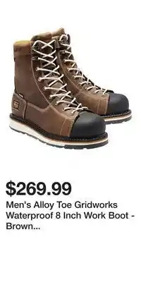 Mark's Men's alloy toe gridworks waterproof 8 inch work boot - brown full-grain leather offer