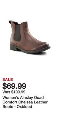 Mark's Women's ainsley quad comfort chelsea leather boots - oxblood offer