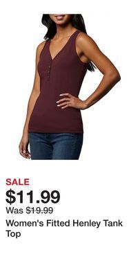 Mark's Women's fitted henley tank top offer