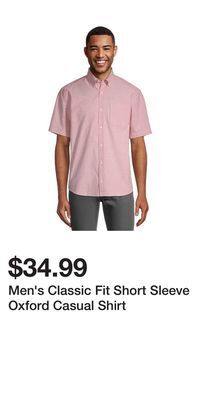 Mark's Men's classic fit short sleeve oxford casual shirt offer