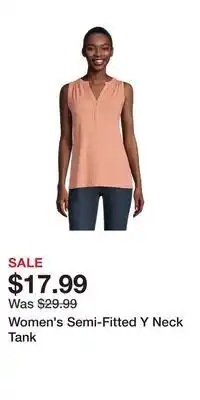 Mark's Women's semi-fitted y neck tank offer