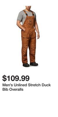 Mark's Men's unlined stretch duck bib overalls offer
