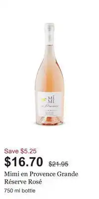 LCBO Mimi en provence grande réserve rosé offer