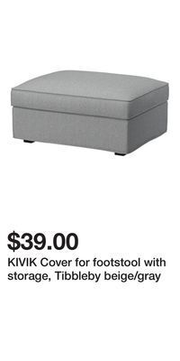IKEA Kivik cover for footstool with storage, tibbleby beige/gray offer