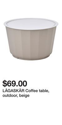 IKEA Lågaskär coffee table, outdoor, beige offer