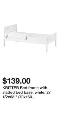 IKEA Kritter bed frame with slatted bed base, white, 27 1/2x63 " (70x160 cm) offer