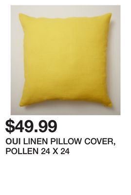 Chapters Indigo Linen pillow cover, pollen 24 x 24 offer