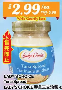 Btrust Supermarket Lady's choice tuna spread offer