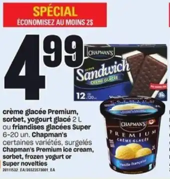 Provigo Chapman's premium ice cream, sorbet, frozen yogurt or super novelties offer