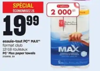 Provigo PC max paper towels offer