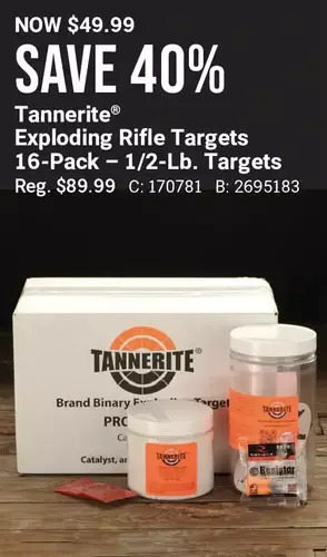 Cabela's Tannerite exploding rifle targets offer