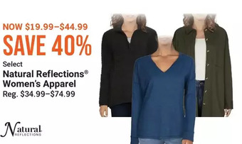 Cabela's Natural reflections women's apparel offer