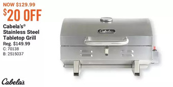 Cabela's Cabela's stainless steel tabletop grill offer