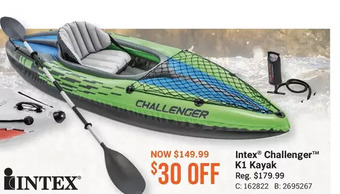 Cabela's Intex challenger k1 kayak offer