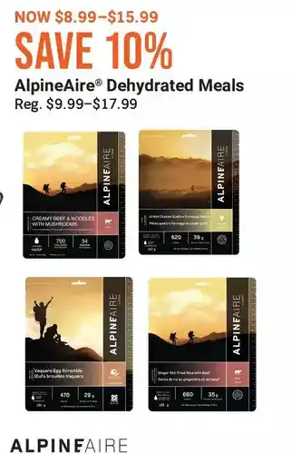 Bass Pro Alphineaire dehydrated meals offer
