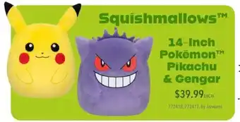 Squishmallows 14-inch Pokëmon Pikachu & Gengar