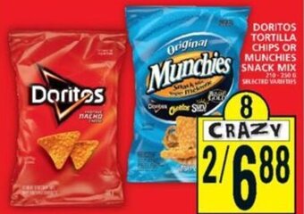 Food Basics Doritos Tortilla Chips or Munchies Snack Mix offer