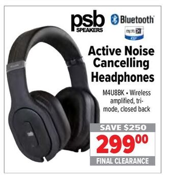 2001 Audio Video Psb speakers active noise cancelling headphones offer
