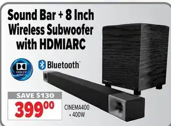 2001 Audio Video Dolby atmos sound bar + 8 inch wireless subwoofer with hdmiarc offer