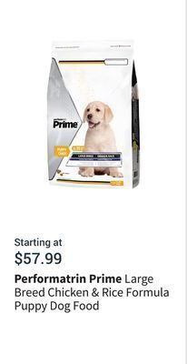 Petvalu Large breed chicken & rice formula puppy dog food offer