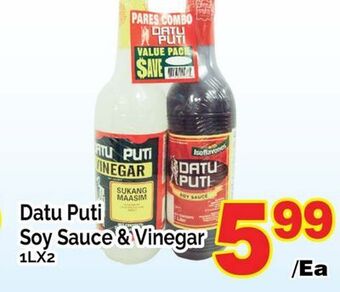 T&T Supermarket Datu puti soy sauce & vinegar, 1lx2 offer