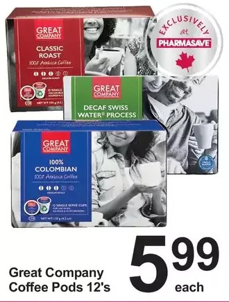Pharmasave Great company coffee pods offer
