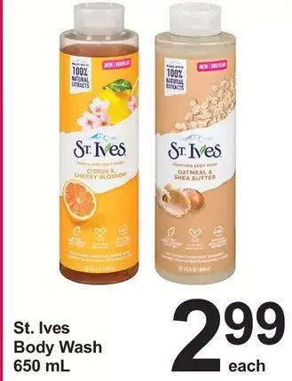 Pharmasave St. ives body wash offer