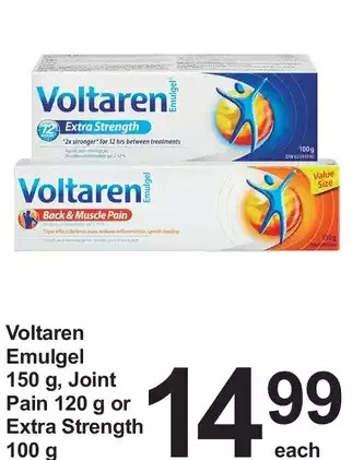 Pharmasave Voltaren emulgel, joint pain or extra strength offer