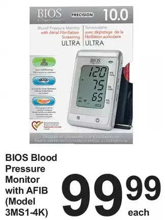 Pharmasave Bios blood pressure monitor with afib offer