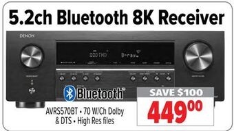 2001 Audio Video Denon 5.2ch bluetooth 8k receiver offer