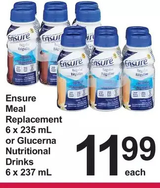 Pharmasave Ensure meal replacement or glucerna nutritional drinks offer
