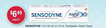 Pharmasave Sensodyne toothpaste offer