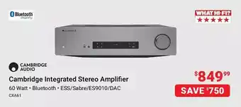 Visions Electronics Cambridge 2.0 channel stereo integrated amplifier offer