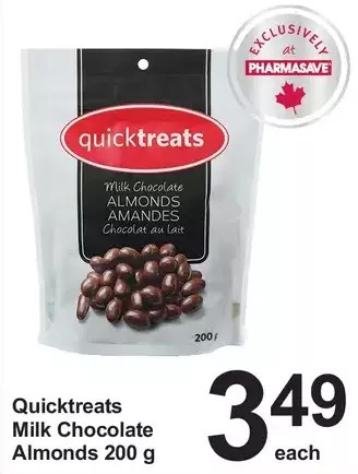 Pharmasave Quicktreats milk chocolate almonds offer