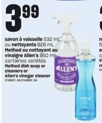 Provigo Method Dish Soap or Cleaners or Allen's Vinegar Cleaner offer