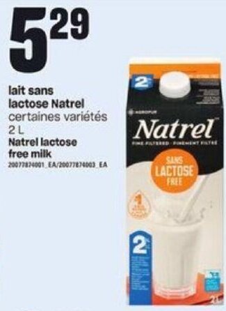 Provigo Natrel Lactose Free Milk 2L offer