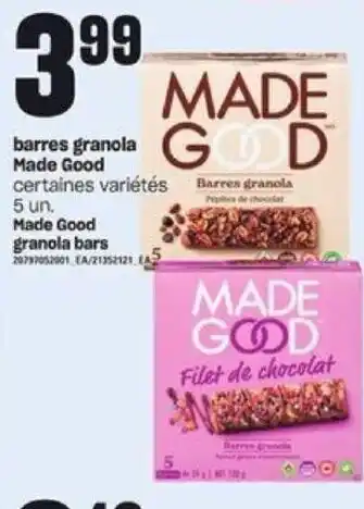 Provigo Made Good Granola Bars offer