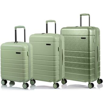 Best Buy Champs linen collection 3-piece hardside luggage set, green offer