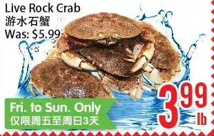 Bestco Food Mart Live rock crab offer