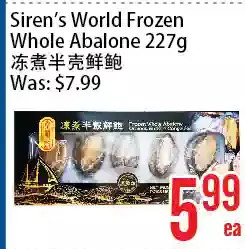 Bestco Food Mart Siren's world frozen whole abalone offer